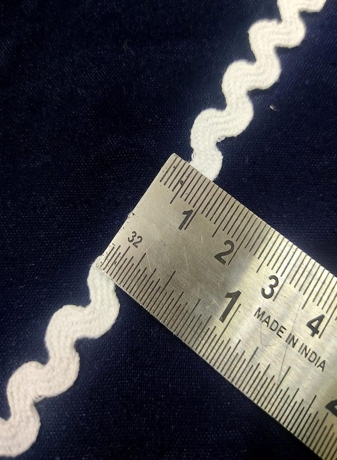 Mezin Snake Zigzag Lace Border for Dress, Kurtis, Dupatta, Bag, Craft and Decorations (18 Mtr, White) - Image 3